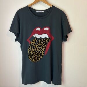 Daydreamer Rolling Stones Leopard Tongue Band Tee - Size Medium